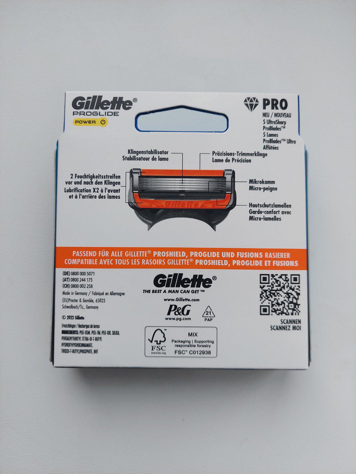 Картриджи сменные для бритья мужские Gillette Fusion 5 ProGlide Power 8 шт. - фото 2 Картриджи сменные для бритья мужские Gillette Fusion 5 ProGlide Power 8 шт. - фото 2