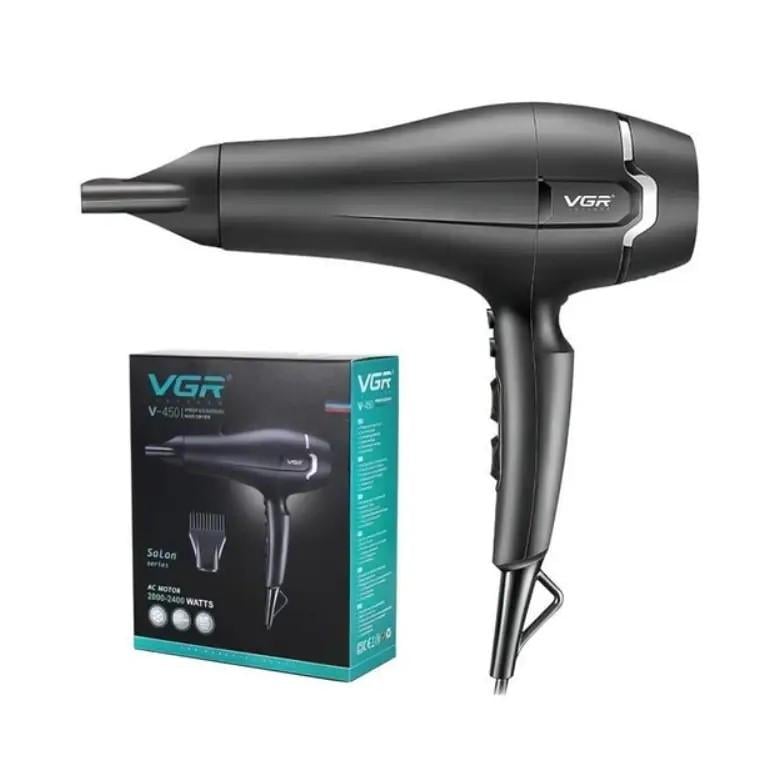 Фен VGR V-450 холодне та гаряче повітря з концентратором 2400W (8832)