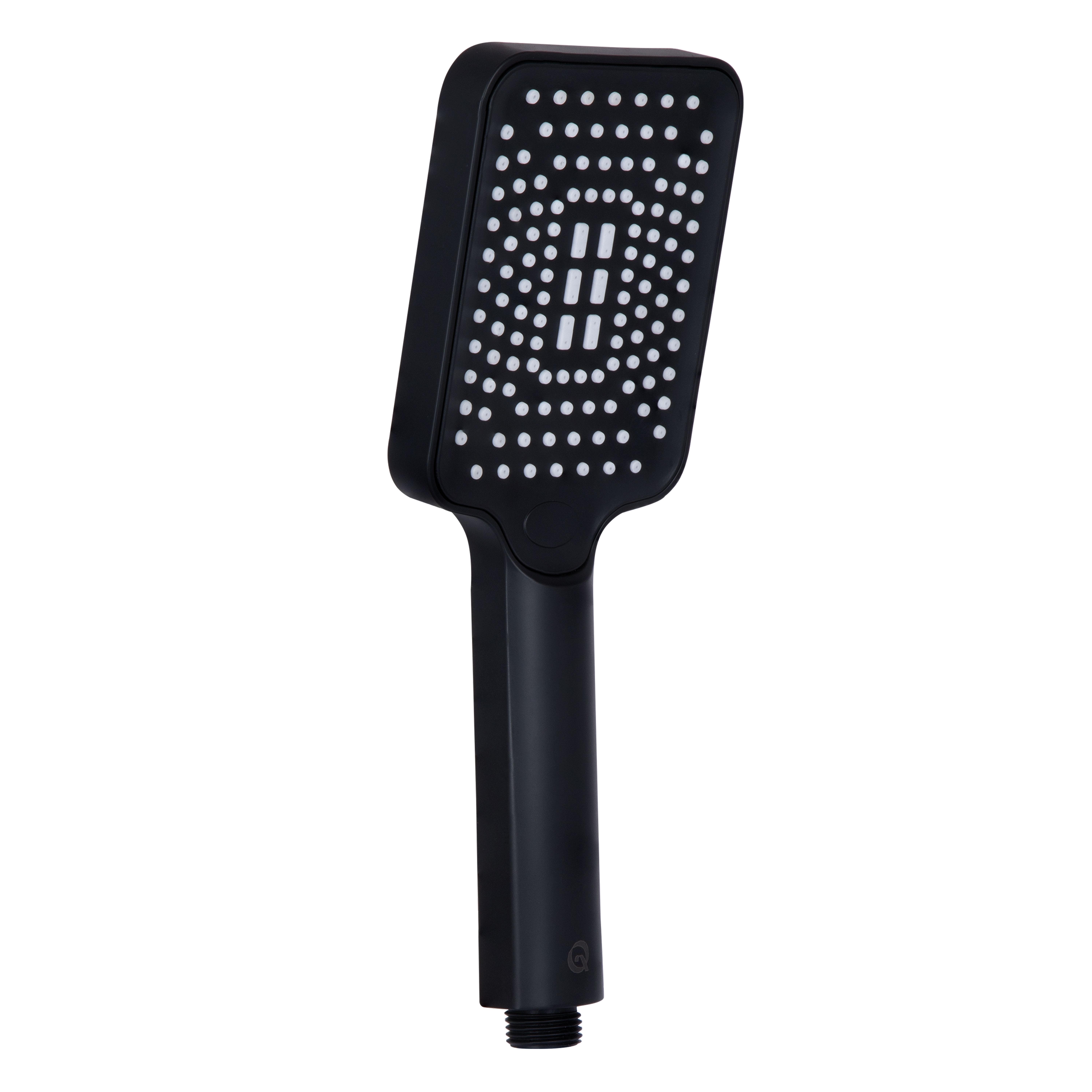 Лейка для ручного душа Qtap Rucni прямоугольная 245x95 мм Black matt (QTRUC125BLM45780)