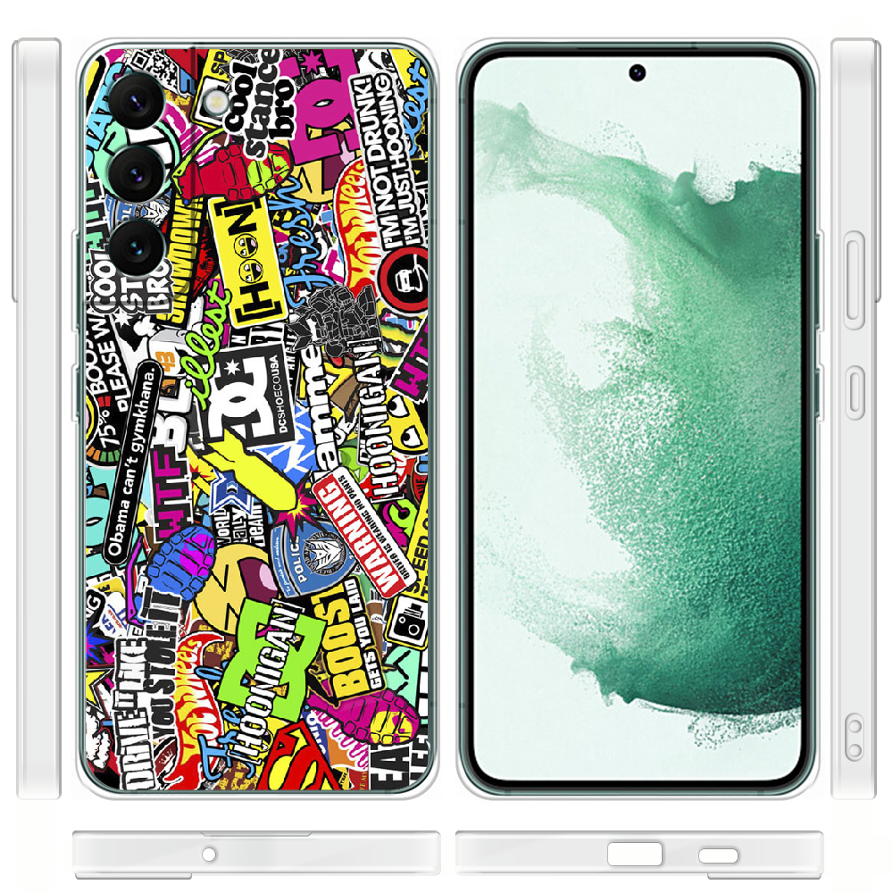 Чохол BoxFace Samsung Galaxy S22 Plus (S906) Multicolored Inscriptions Прозорий силікон (44381-up880-44182) - фото 3