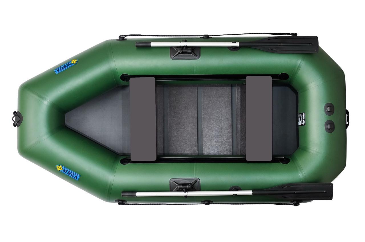 Лодка надувная гребная двухместная ΩMega 260LS PS пвх Зеленый