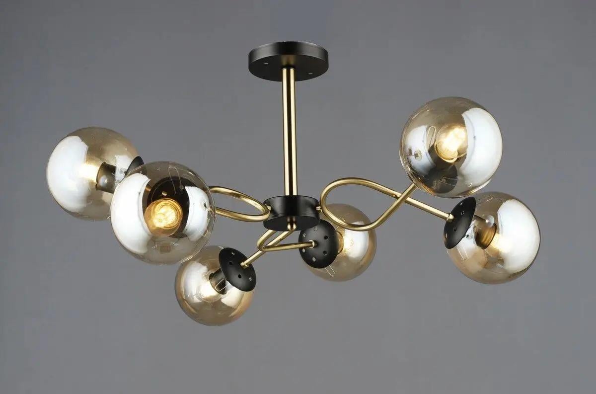 Люстра потолочная Valeso на шесть сферических плафонов Е27 IP20 A4419/6 Черный/Медный (28688500)