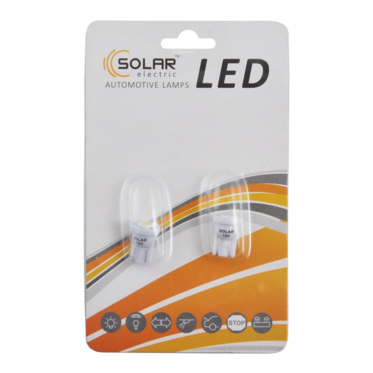 Автолампа Solar LED 12V T10 W2.1x9.5d 1smd 5050 2 шт. White Автолампа Solar LED 12V T10 W2.1x9.5d 1smd 5050 2 шт. White