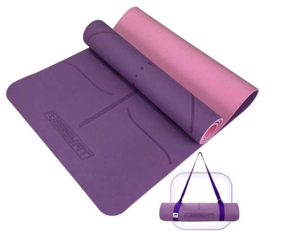Коврик для йоги и фитнеса EasyFit Polarity Padma с ремнем (EF-A1924-VP)