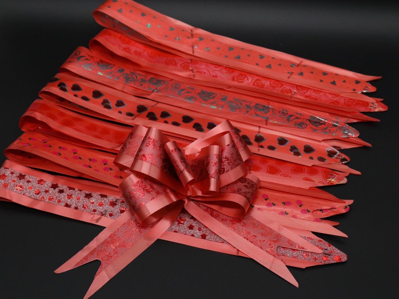 Бант подарочный затяжной декорированный 13х7 см Красный (1125239741)