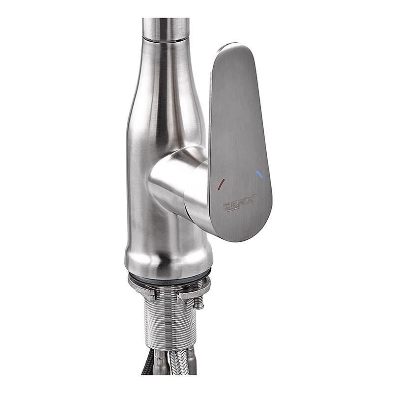 Смеситель для кухни Zerix PUL-014 с выдвижной лейкой Нержавеющая сталь (ZX5034) - фото 3 Смеситель для кухни Zerix PUL-014 с выдвижной лейкой Нержавеющая сталь (ZX5034) - фото 3