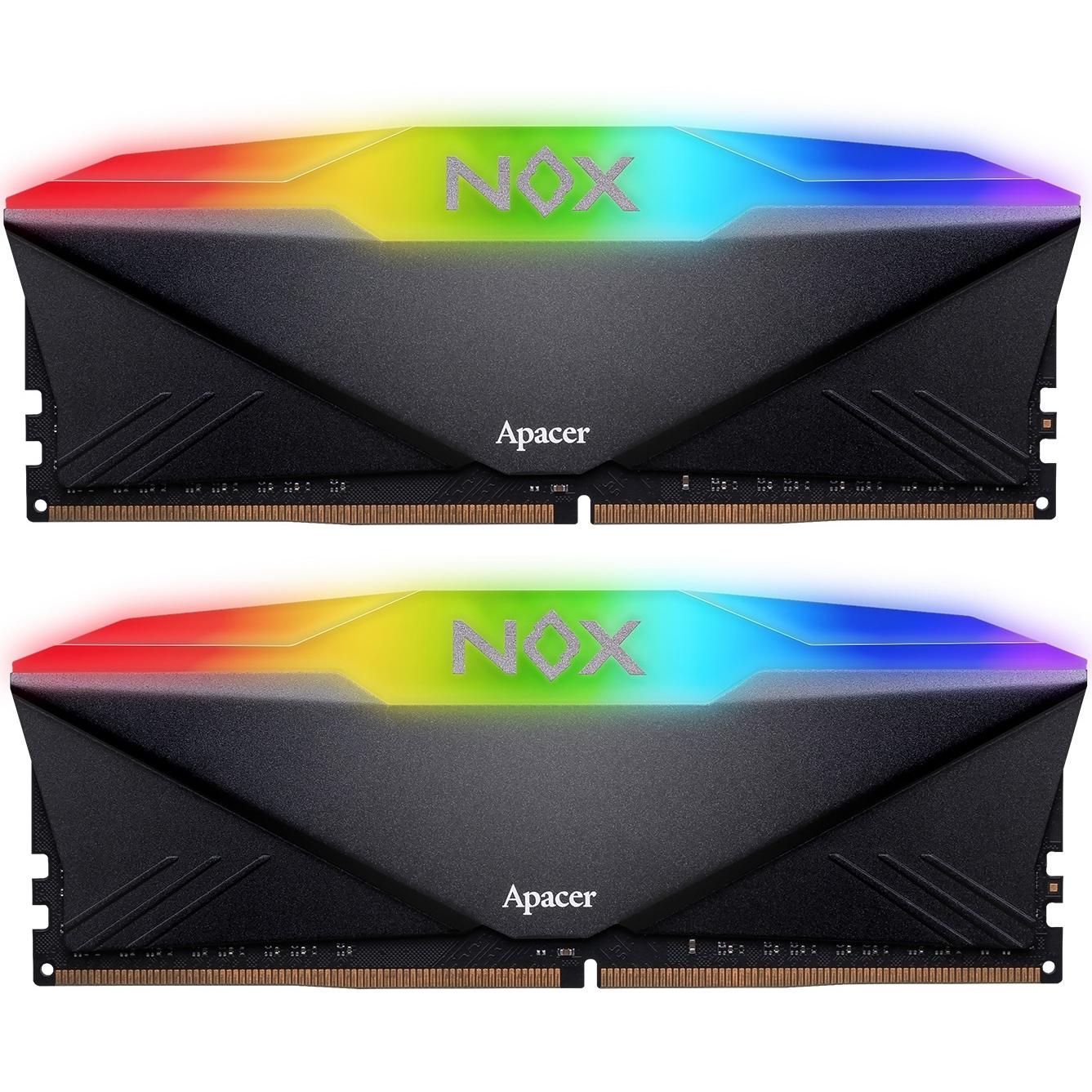Оперативная память с подсветкой Apacer NOX RGB DIMM 16 Гб DDR4 3200 МГц CL16 Черный (AH4U16G32C28YNBAA-2)