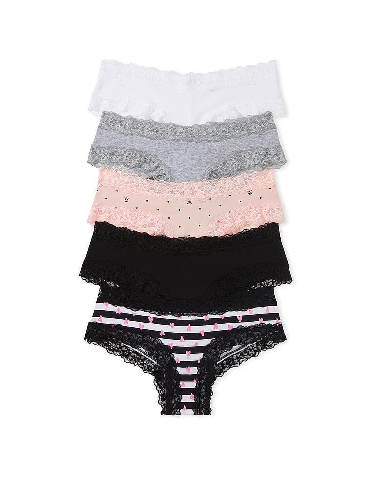 Набор трусиков Victoria's Secret 5-Pack Lace Waist Cotton Cheeky Panties M Разноцветный (26687136) Набор трусиков Victoria's Secret 5-Pack Lace Waist Cotton Cheeky Panties M Разноцветный (26687136)