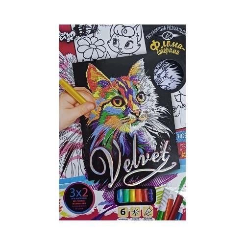 Раскраска бархатная Danko Toys VELVET Кот (VLV-01-01)
