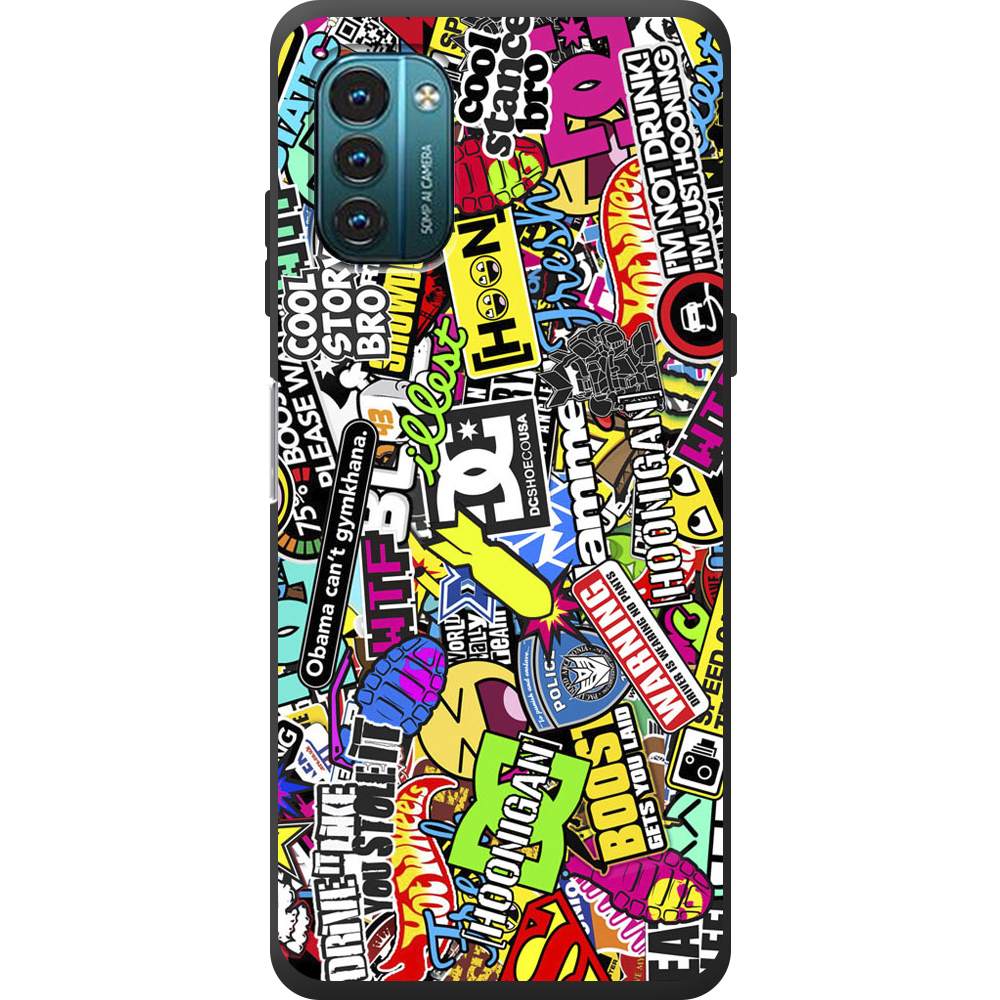 Чехол BoxFace Nokia G21 Multicolored Inscriptions Черный силикон (44288-up880-44291)