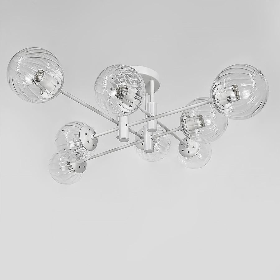 Люстра стельова на 8 прозорих плафонів Білий (51797/8 WT+CL) - фото 1 Люстра стельова на 8 прозорих плафонів Білий (51797/8 WT+CL) - фото 1