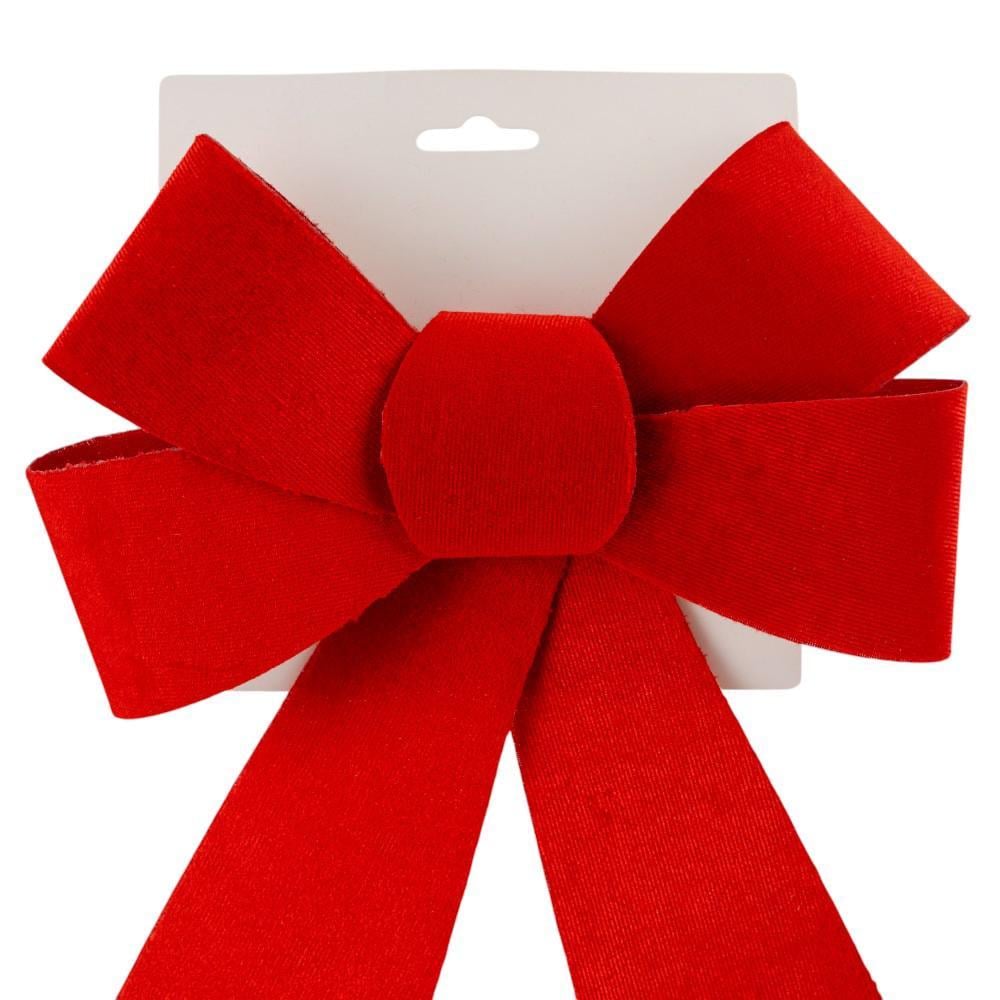 Бант новогодний 32 см Красный бархат (9245-009) - фото 3