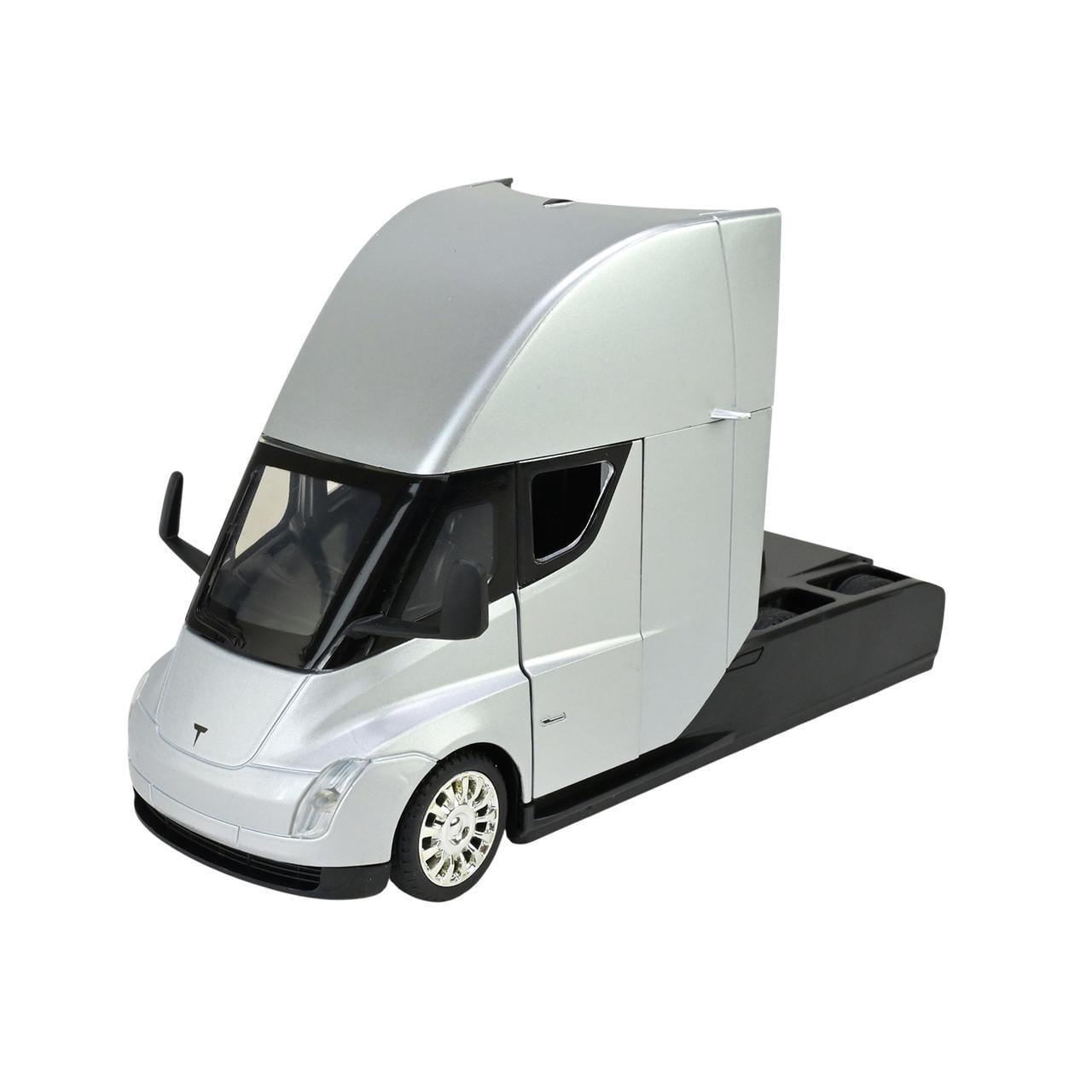 Машинка металева AP7731 Автопром Tesla semi truck head 1:24 світло звук відкриття дверей в коробці Сірий (6900001201946)