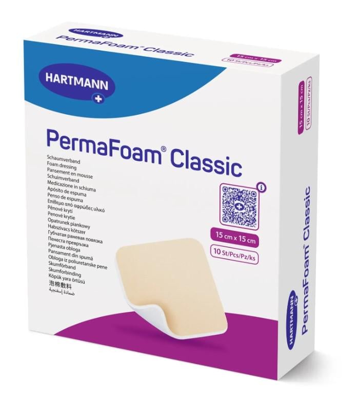 Повязка губчатая PermaFoam Classic 15х15 см
