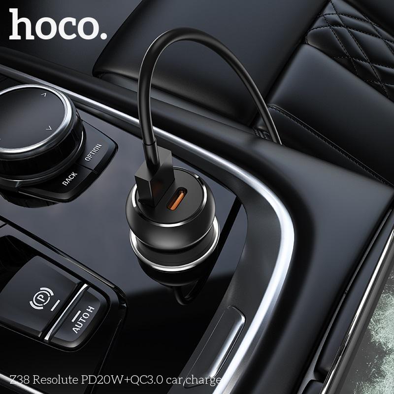 Адаптер автомобильный Hoco Resolute car charger Z38 38W Black (35041ca7) - фото 3