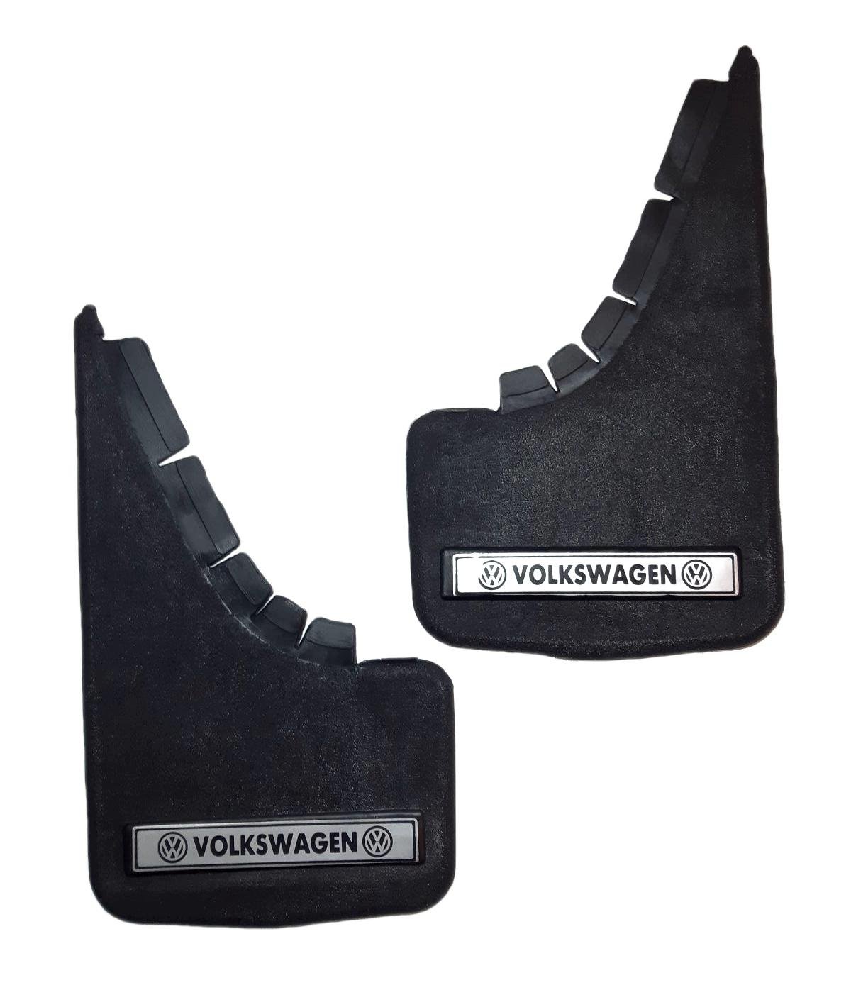 Брызговики малые Volkswagen надпись мягкая структурная резина Mud-Flaps 2 шт. Серебряный/Черный