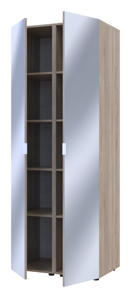 Шкаф распашной для одежды Doros Гелар 2 шт. 78х49,5х203,4 см 2 Зеркала/Сонома - фото 2 Шкаф распашной для одежды Doros Гелар 2 шт. 78х49,5х203,4 см 2 Зеркала/Сонома - фото 2