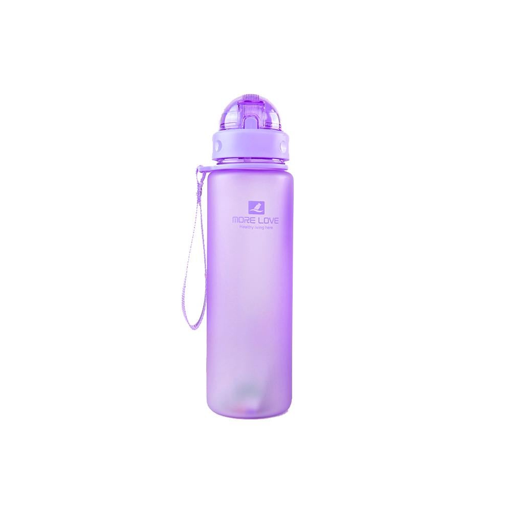 Бутылка для воды с соломинкой Casno 400 мл MX-5028 More Love Фиолетовый