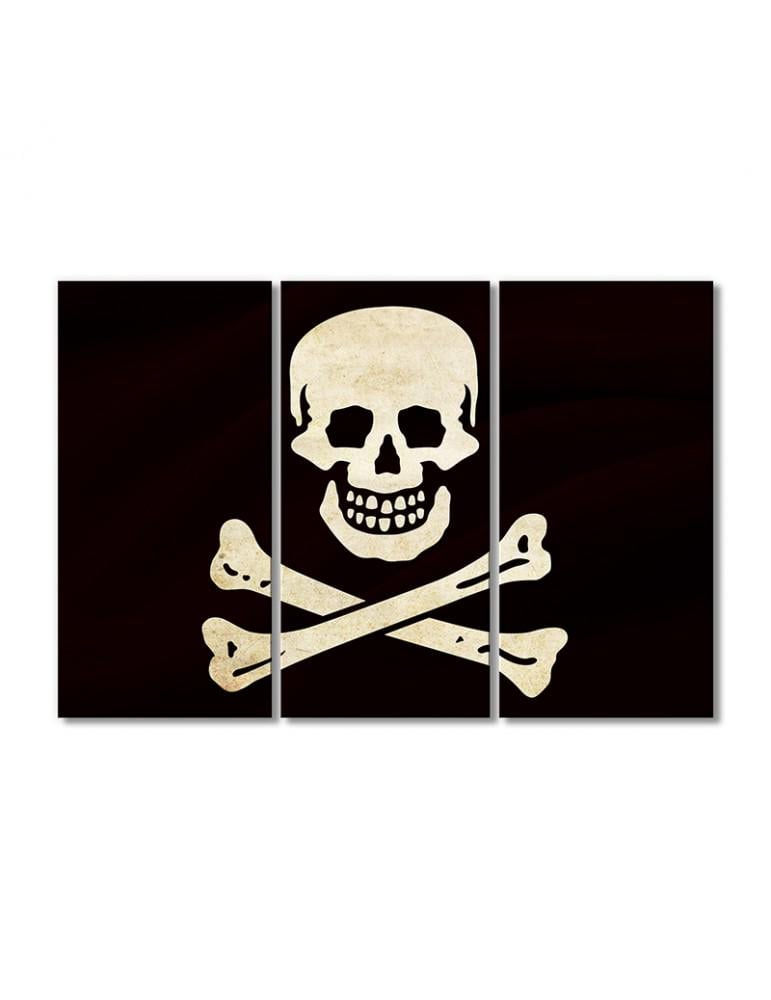 Картина модульная Пиратский флаг 3 модуля 120x180 см