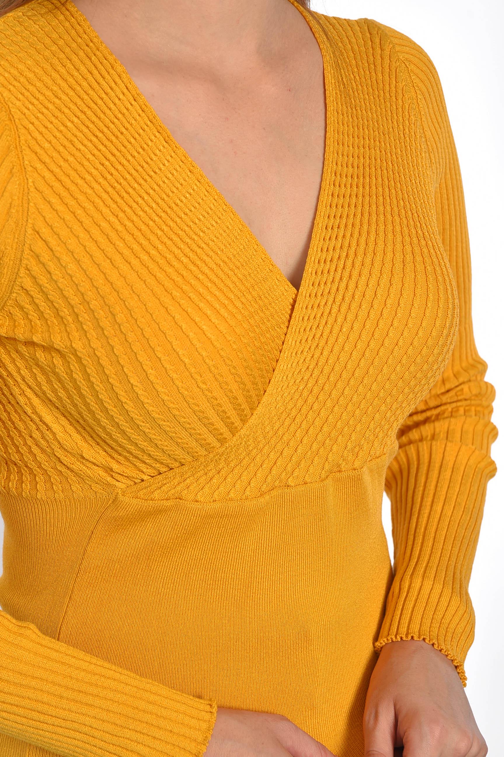Кофта женская трикотажная M Горчичный (187756) - фото 4 Кофта женская трикотажная M Горчичный (187756) - фото 4