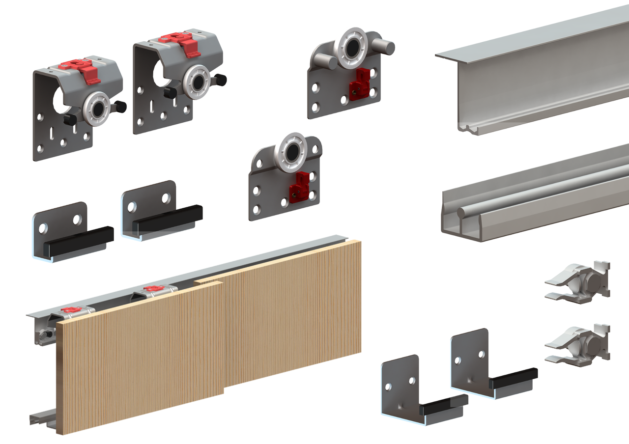 Комплект мебельной раздвижной системы Valcomp SARA 2000 мм для двух дверей шкафа (215-116 SET)