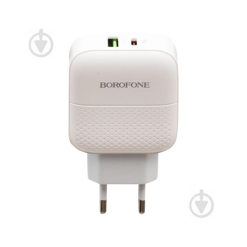 Сетевое зарядное устройство Borofone BA46A PD + QC3.0 Type-C to Lightning Белый Сетевое зарядное устройство Borofone BA46A PD + QC3.0 Type-C to Lightning Белый