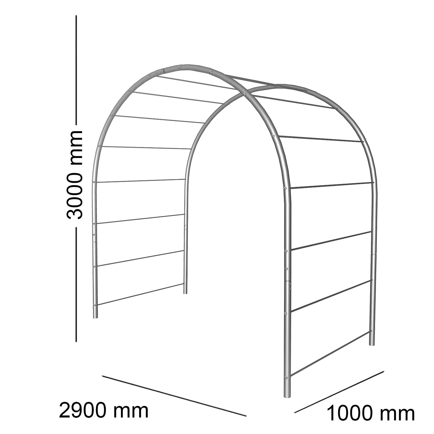 Опора для рослин арка садова 3000х2900х1000 мм d 28 мм/d 12 мм (АС-D28/D12-3000*2900*1000) - фото 2