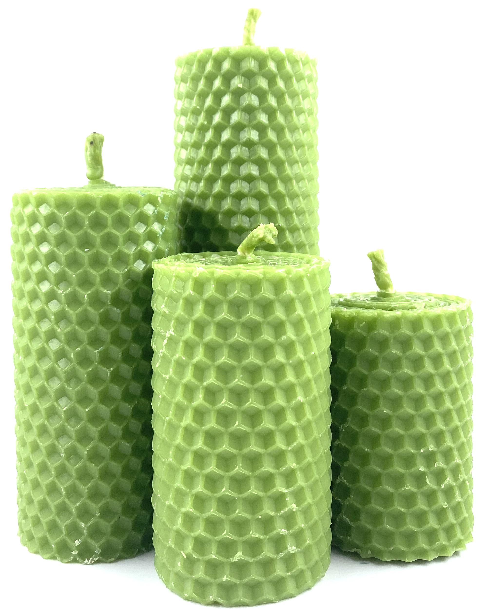 Набор 4-х декоративных свечей из натуральной вощины Салатовий (1851)