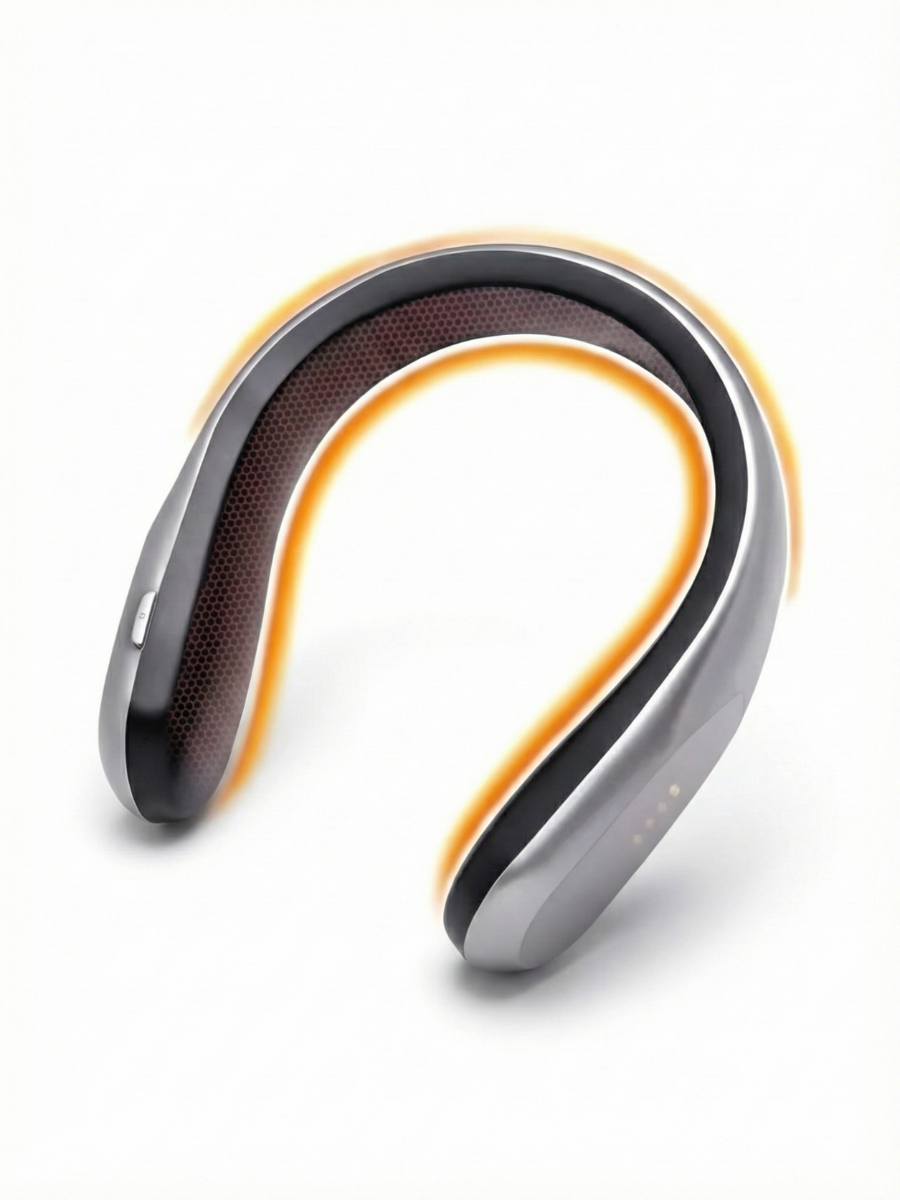 Тепловентилятор для шиї з USB зарядкою та акумулятором Сірий (2873428959)