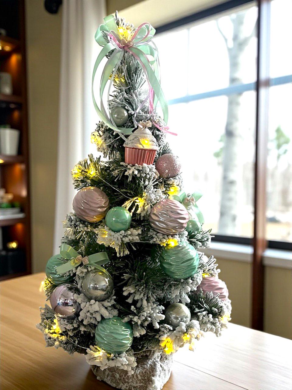 Искусственная елка Воздушная безе заснеженная с декором и гирляндой Роса 3 м х 60 см Мятный/Розовый (2024977401) - фото 6 Искусственная елка Воздушная безе заснеженная с декором и гирляндой Роса 3 м х 60 см Мятный/Розовый (2024977401) - фото 6