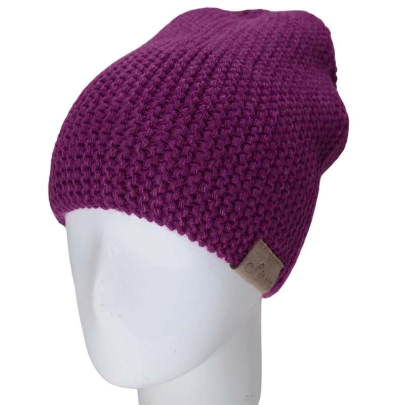 Шапка Lirus Теді одинарна подовжена вовняна One size Фіолетовий (56657)
