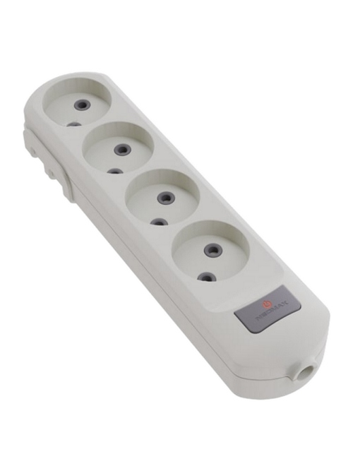 Колодка для подовжувача Neomax NX502400 4 гнізда з кнопкою без заземлення Білий