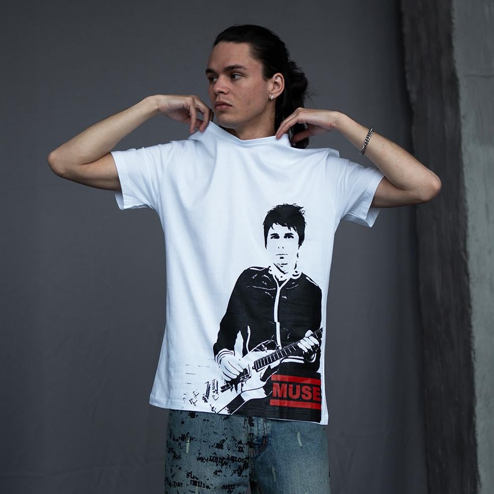 Футболка унисекс Muse Matthew Bellamy L Белый (00000002201)