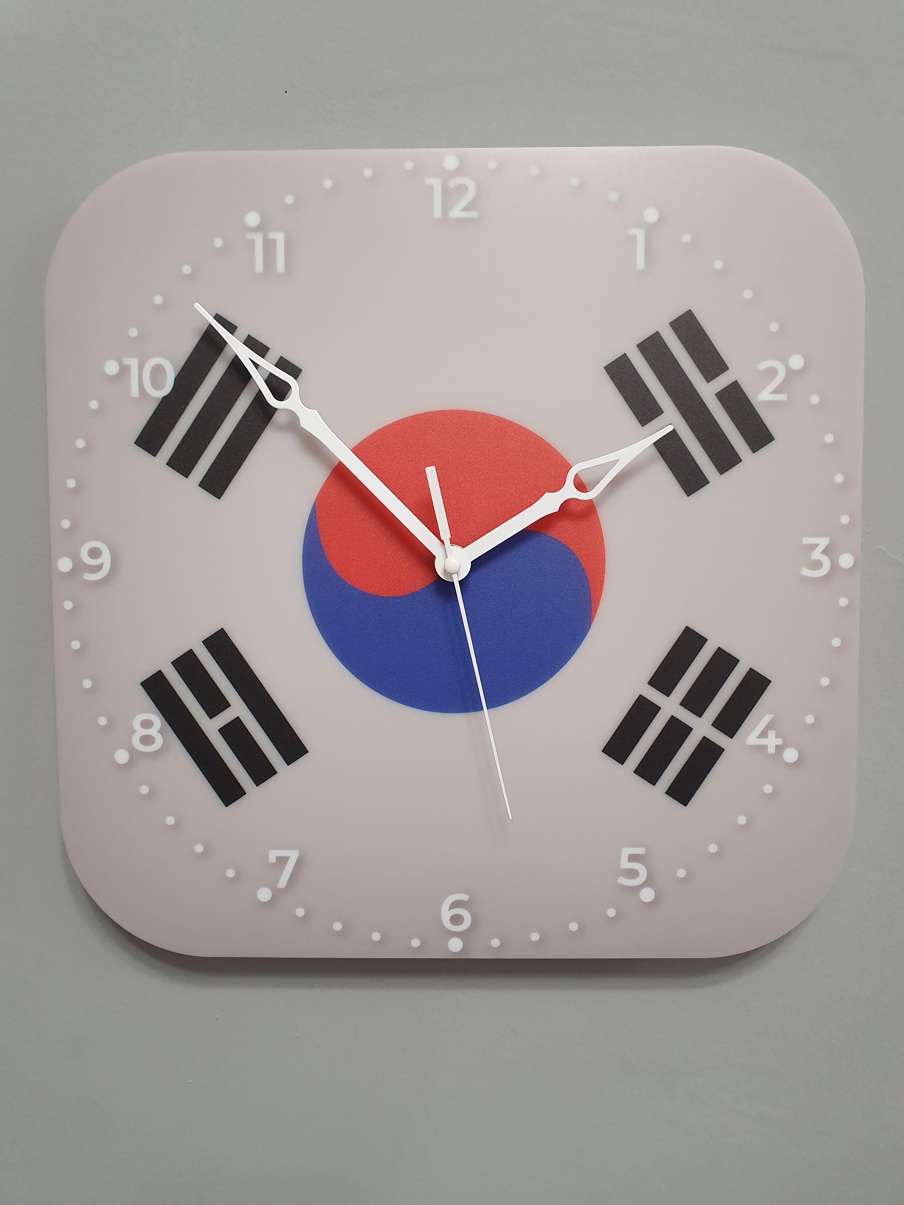 Годинник настінний прапор Кореї (3756)
