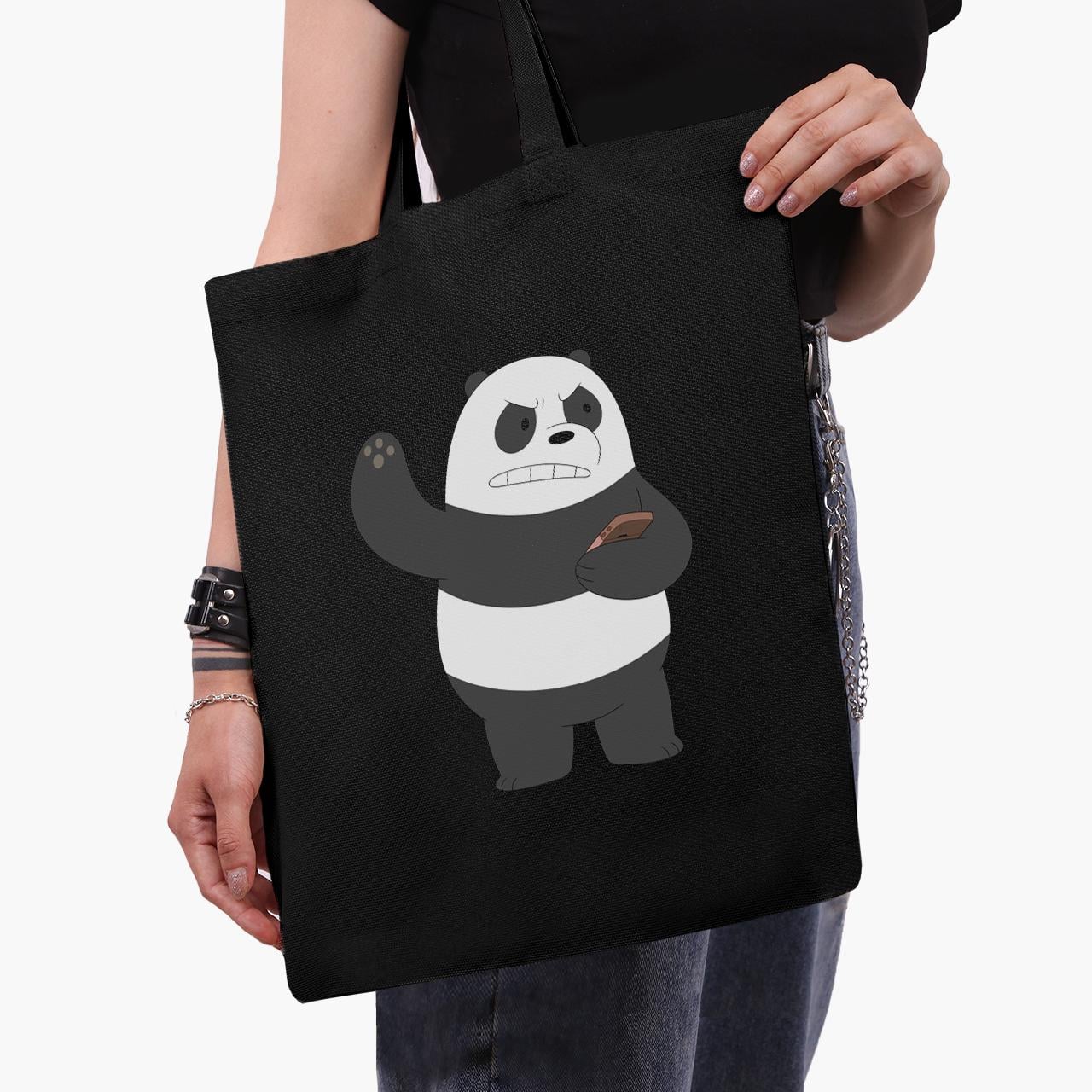 Эко сумка шоппер We Bare bears 41х35 см Черный (9227-1776-BK)