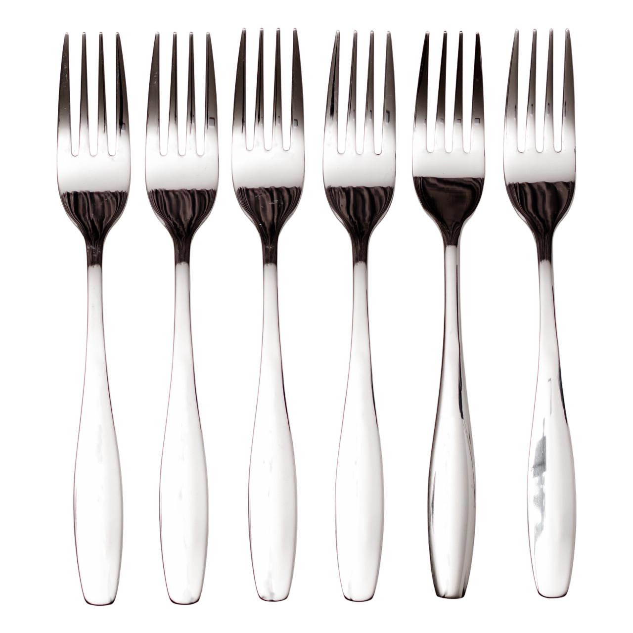 Набор столовых вилок из нержавеющей стали 6 шт. по 20 см Серебреный (HP-8-18)