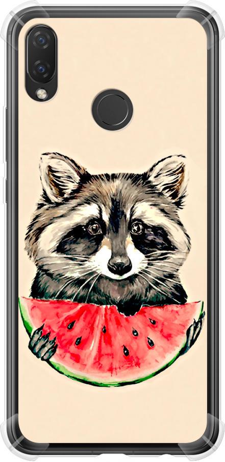 Чехол на Huawei Nova 3i Енотик с арбузом (4605sp-1541-42517)