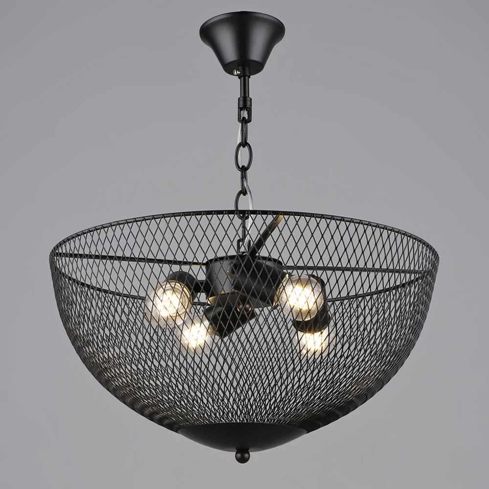 Люстра подвесная в стиле лофт Light House SRS-20052/4 BK металлическая Черный Люстра подвесная в стиле лофт Light House SRS-20052/4 BK металлическая Черный
