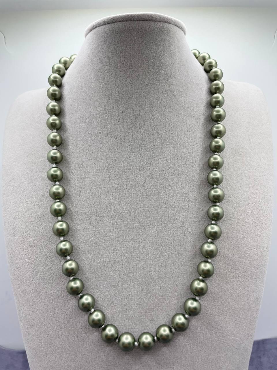 Намисто майорка 8 мм 45 см зелені Зелений (1604)