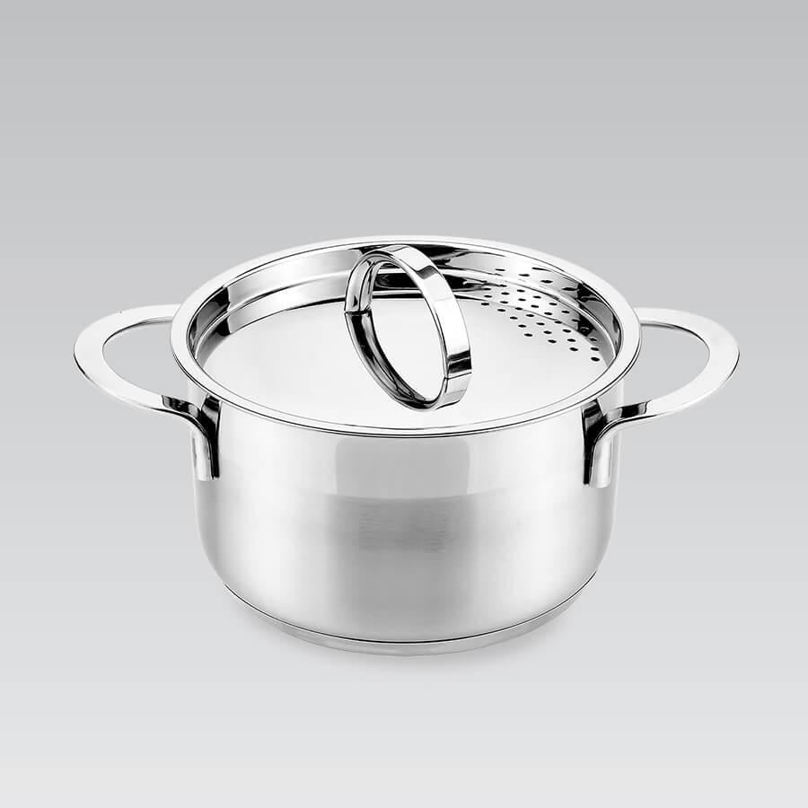 Кастрюля нержавеющая Maestro с крышкой 16 см 1,5 л (MR-3511-16)