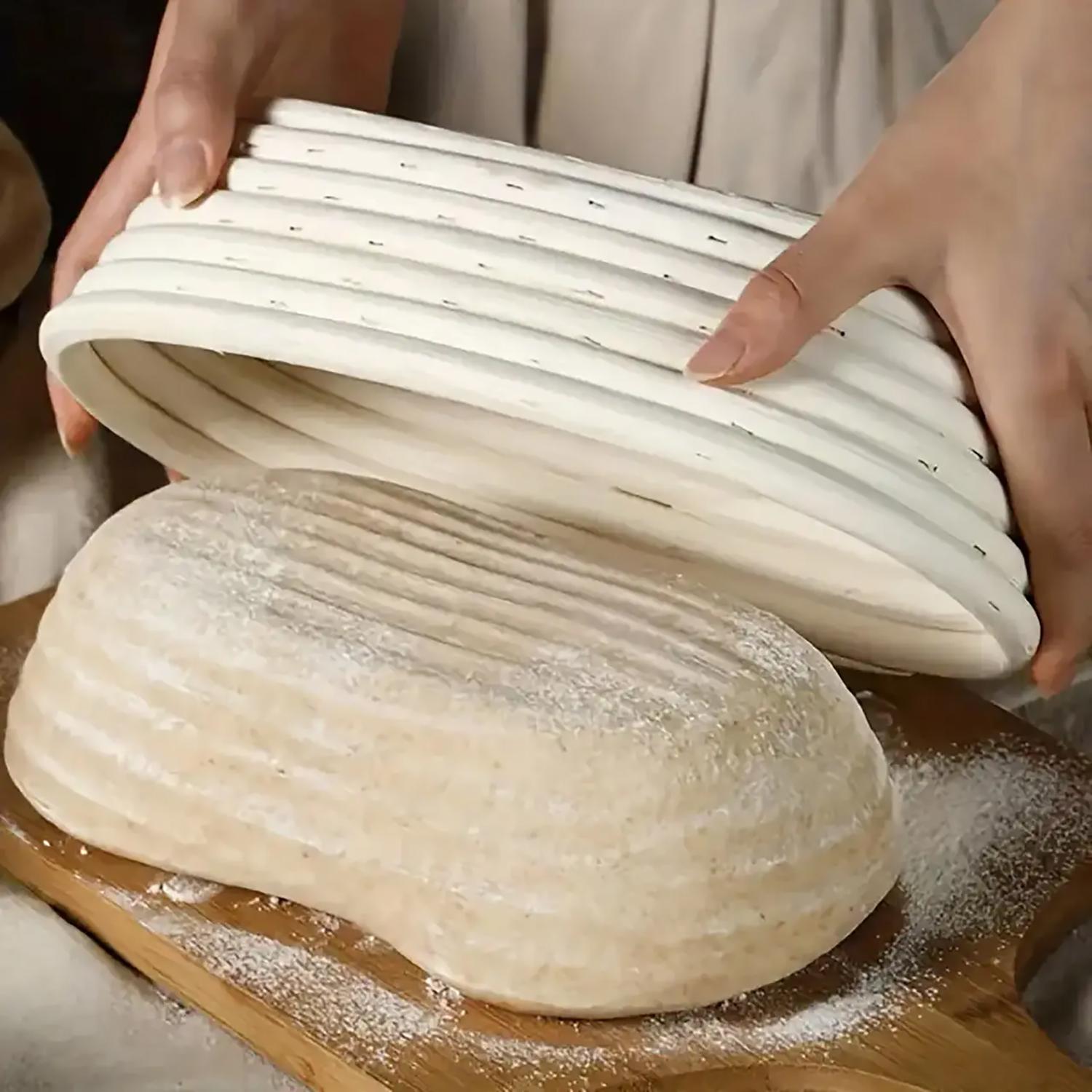 Набор для выпечки хлеба с овальной корзинкой для расстояния из ротанга и чехлом/ковриком-слингом/шпателем (87929) - фото 5 Набор для выпечки хлеба с овальной корзинкой для расстояния из ротанга и чехлом/ковриком-слингом/шпателем (87929) - фото 5