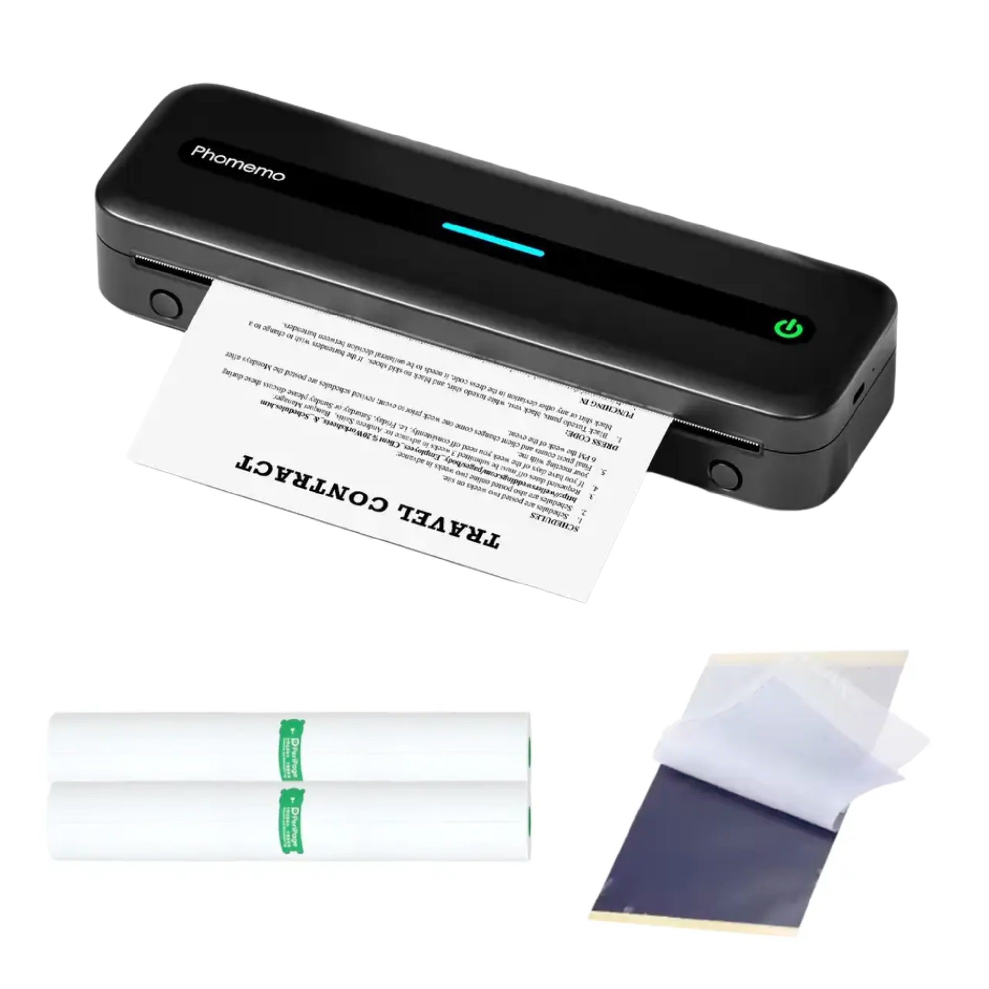 Термопринтер Phomemo M832/2 рулоны термо бумаги/5 листов бумаги для трансфера тату Black (GS-285) Термопринтер Phomemo M832/2 рулоны термо бумаги/5 листов бумаги для трансфера тату Black (GS-285)