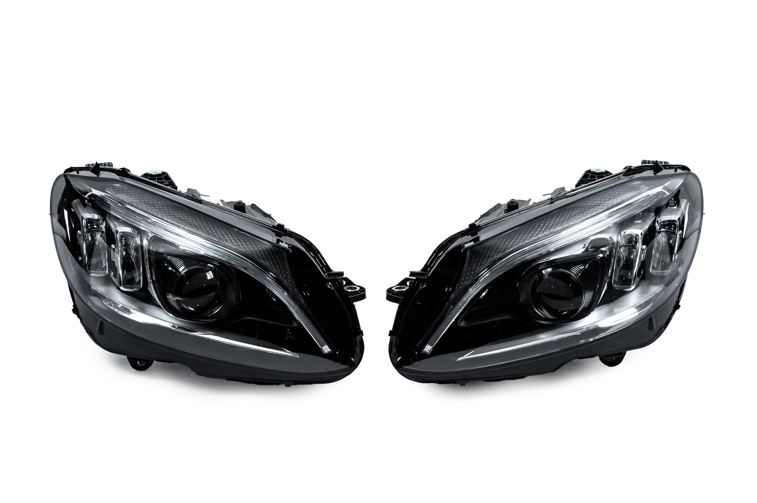 Передние фары Full Led LED GBT для Mercedes C-сlass W205 2014-2021 гг. поликарбонат 2 шт. Черный