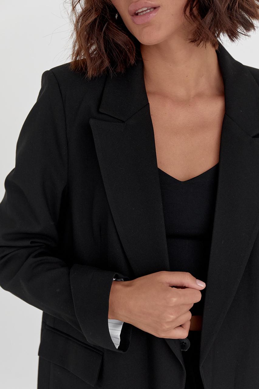 Пиджак классический без застежки L Черный (11909123) - фото 4 Пиджак классический без застежки L Черный (11909123) - фото 4