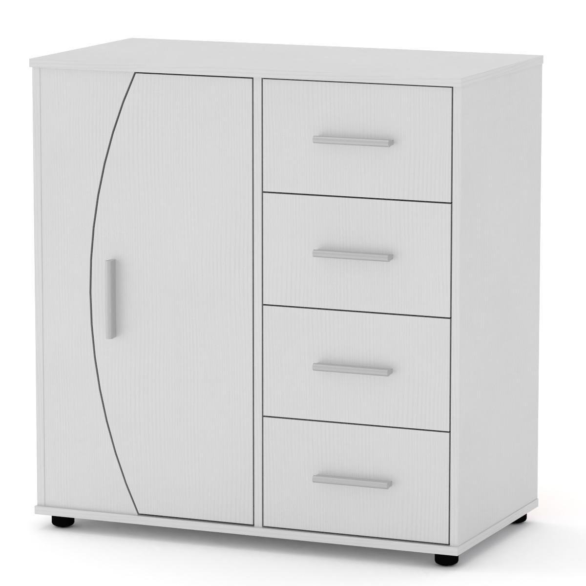 Комод для вещей МеблиКо 4-1-1 88х45х91 см Альба/Белый (k-1132-1) - фото 1