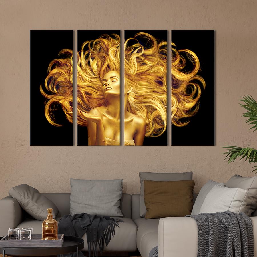 Модульная картина из 4 частей Девушка в золоте 89x53 см (534-41) Модульная картина из 4 частей Девушка в золоте 89x53 см (534-41)