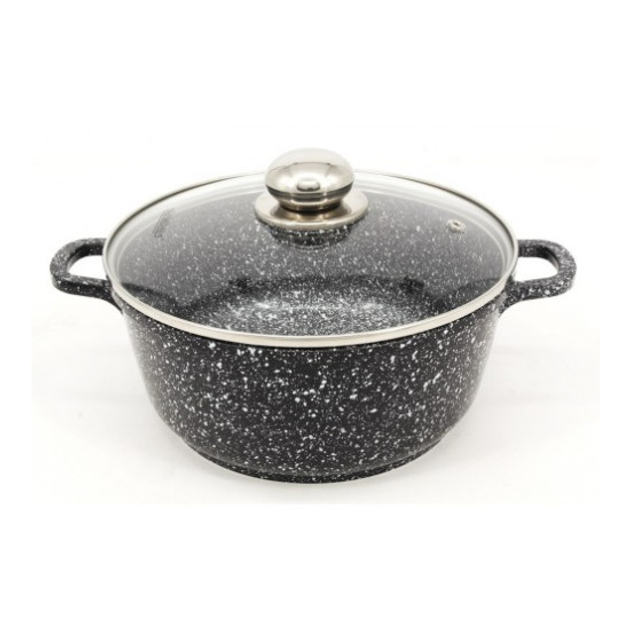 Каструля A-PLUS ST-3021 20 см 2,2 л з антипригарним гранітним покриттям і скляною кришкою (ML-05259)