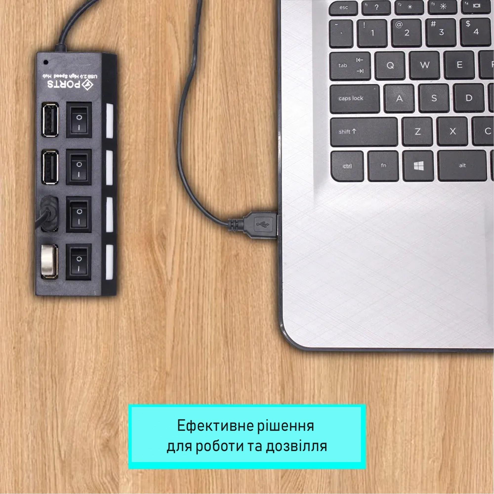 USB-хаб XON SmartHub Lite 4хUSB 3.0 Чорний (UHALP040043B 5023) - фото 7