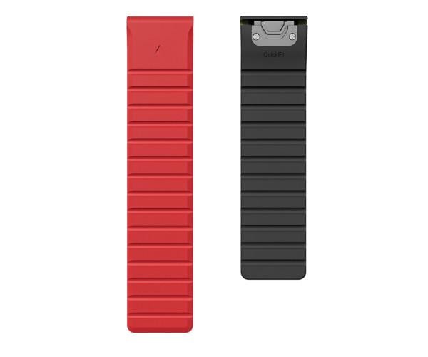 Ремешок Silicone Magnetic для смарт-часов Garmin Descent G1/G2 22 мм Красно-черный
