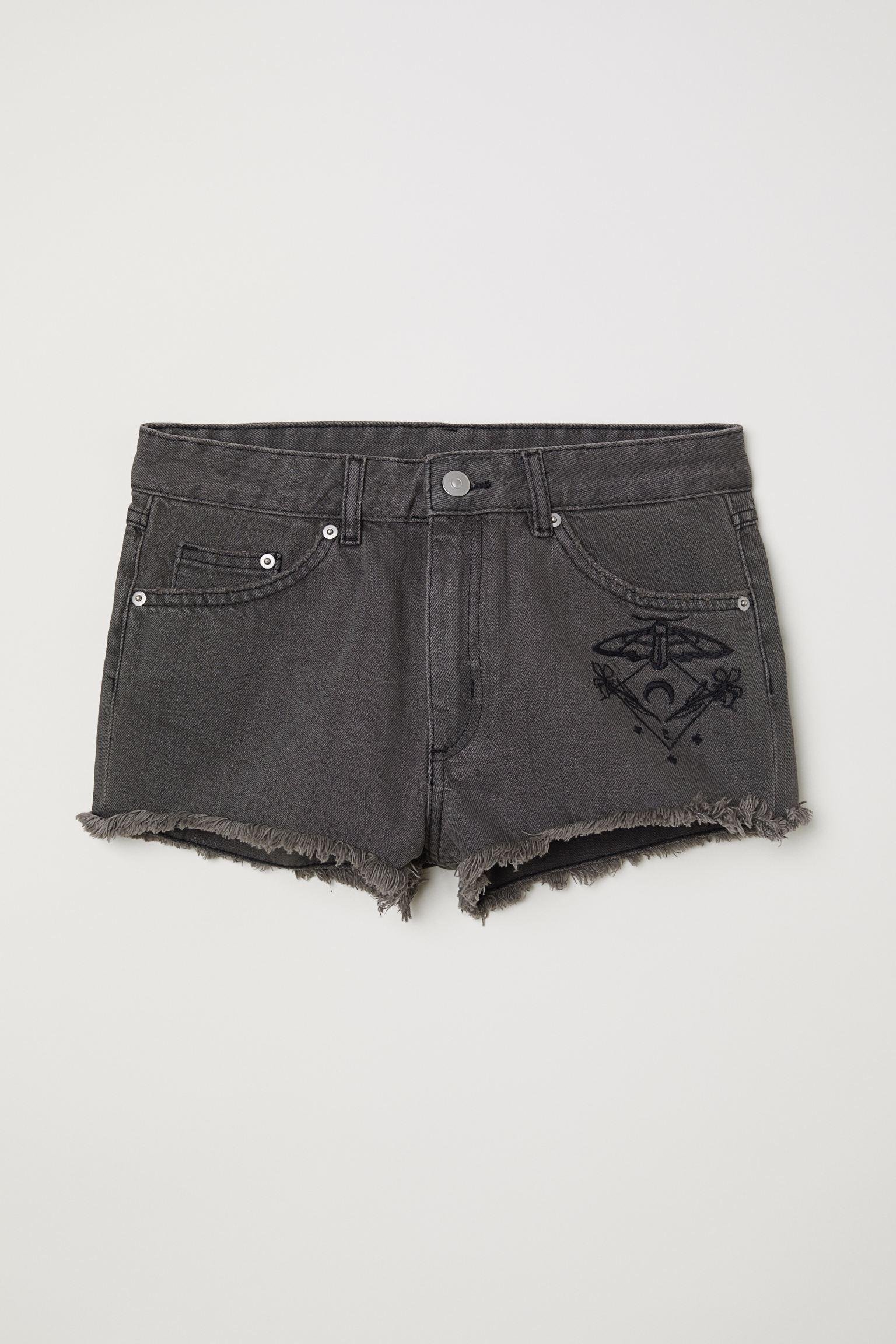 Шорти джинсові з вишивкою р. 34 Сірий (6081877log)